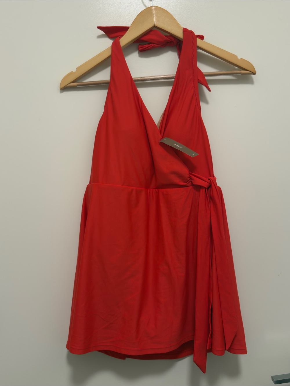 J.Crew Halter Wrap Swim Dress Red One Piece Size 6 Small S Summer Vacation